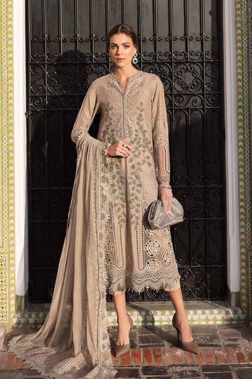 3 Piece Unstitched Heavy Embroidered Chickan Kari Pure Lawn Suit with Heavy Embroidered Organza Dupatta